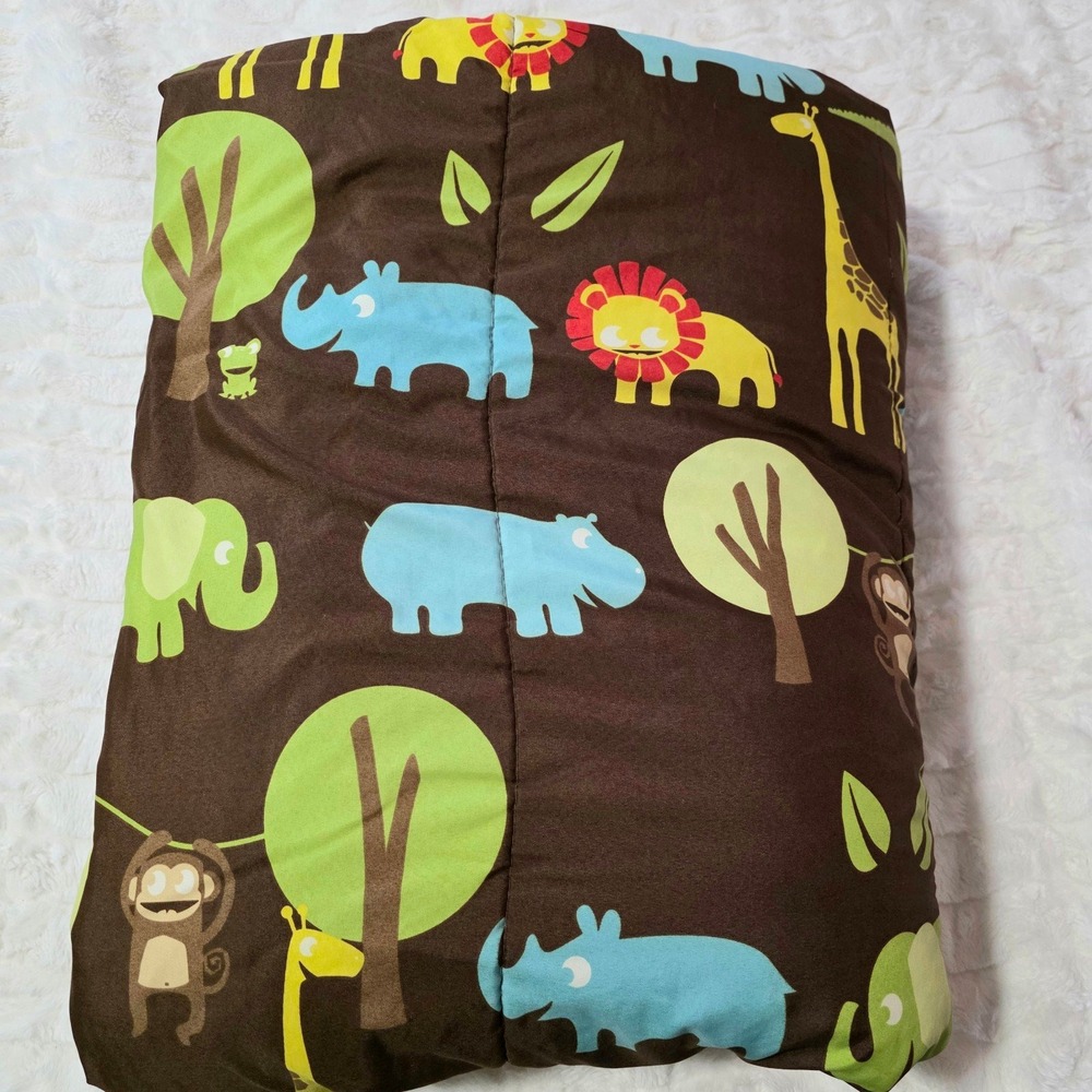 Circo Jungle Safari Animal Print Reversible‎ Comforter Brown Green Lion Giraffe
